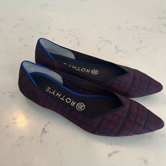 Rothy’s The Point Cranberry Plaid Flats - Picture 5 of 6